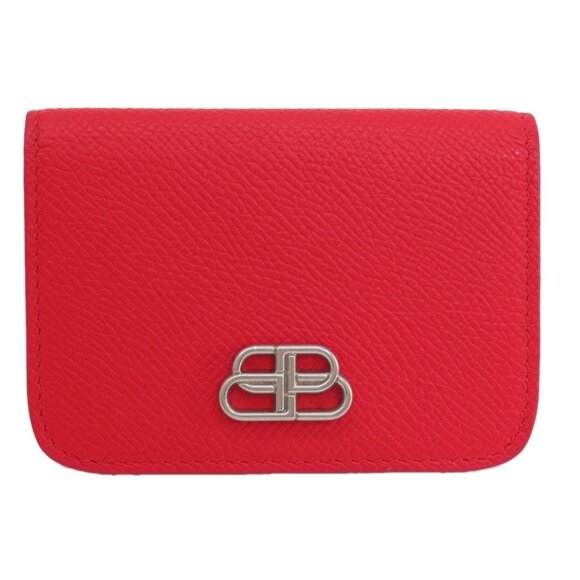 BALENCIAGA Red Leather Wallet - Picture 1 of 11